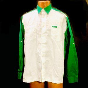 Vtg Heineken Green White Logo Button Down Shirt